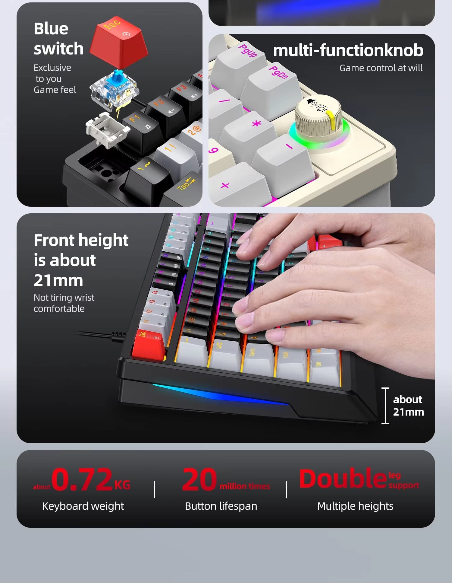 Blue Switch & Multifunction Knob